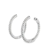 14k White Gold 1.35ct H SI1 Round Diamond Inside/O1879.99ut Hoop Earrings